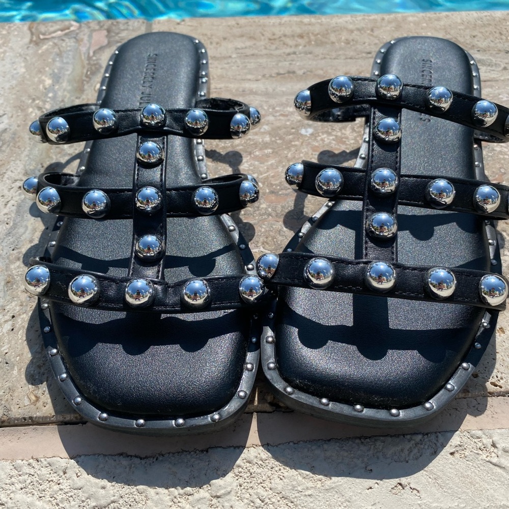 Black Studded Sandals